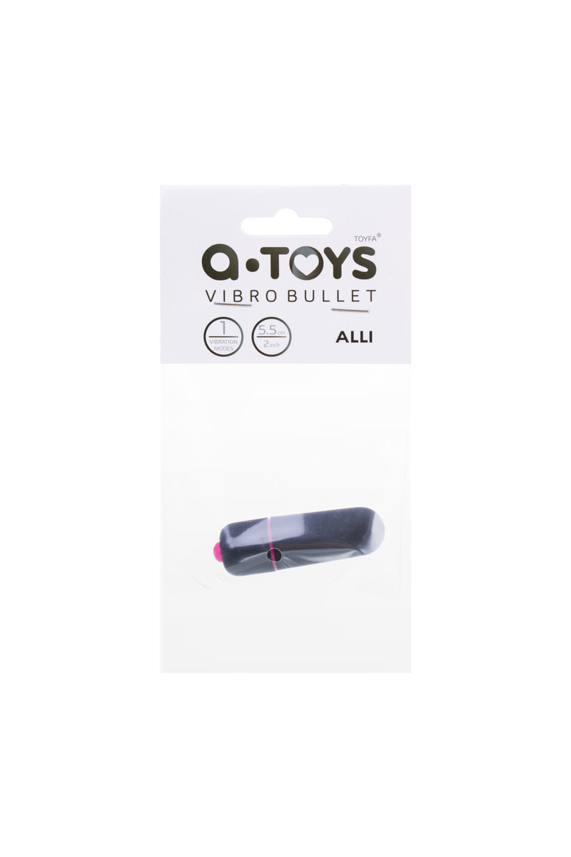 картинка Вибропуля A-Toys Alli ABS пластик, черный, 5,5 см, Ø 1,7 см от магазина ErosMania