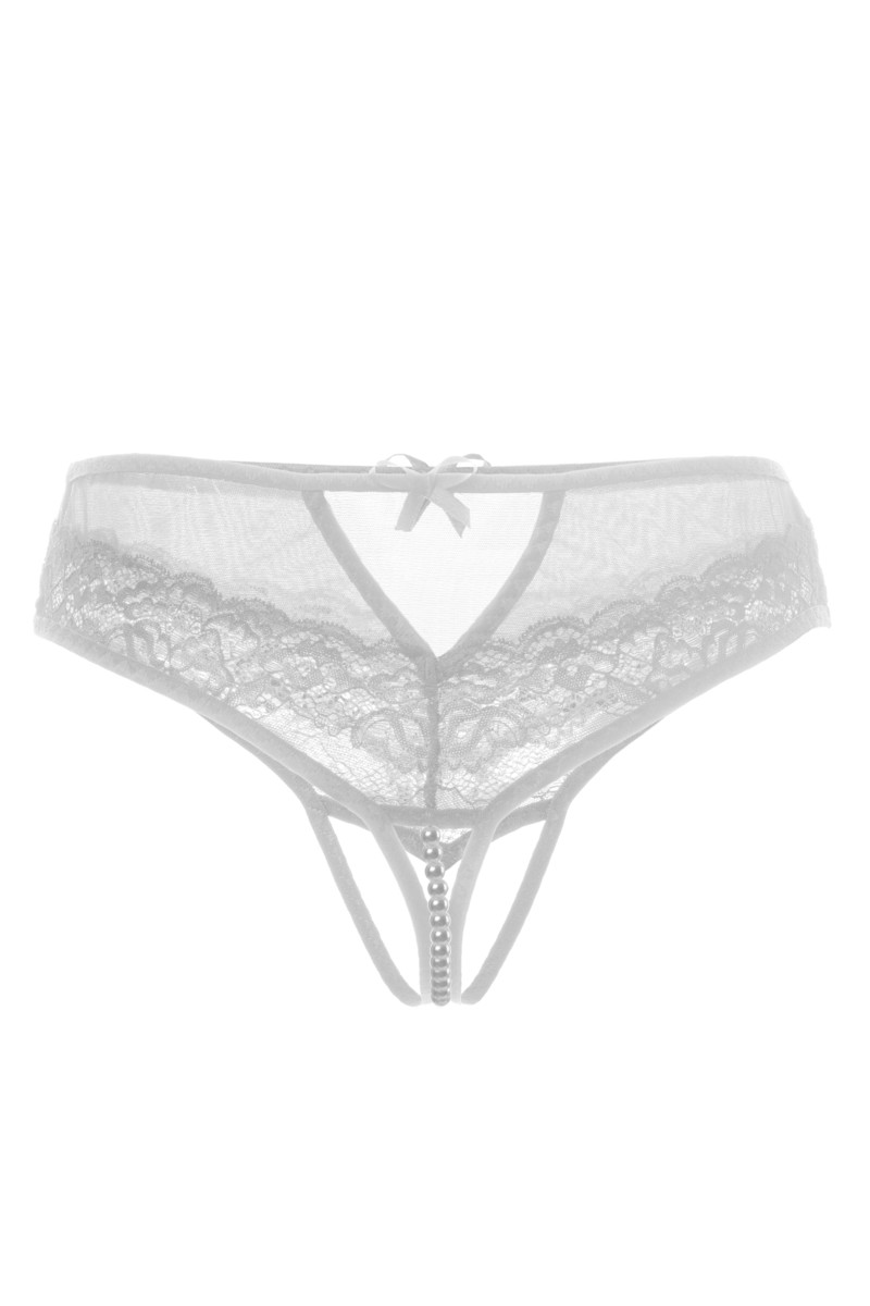 картинка Эротические трусики с жемчужной нитью Erolanta Joan, белый (46-48) от магазина ErosMania