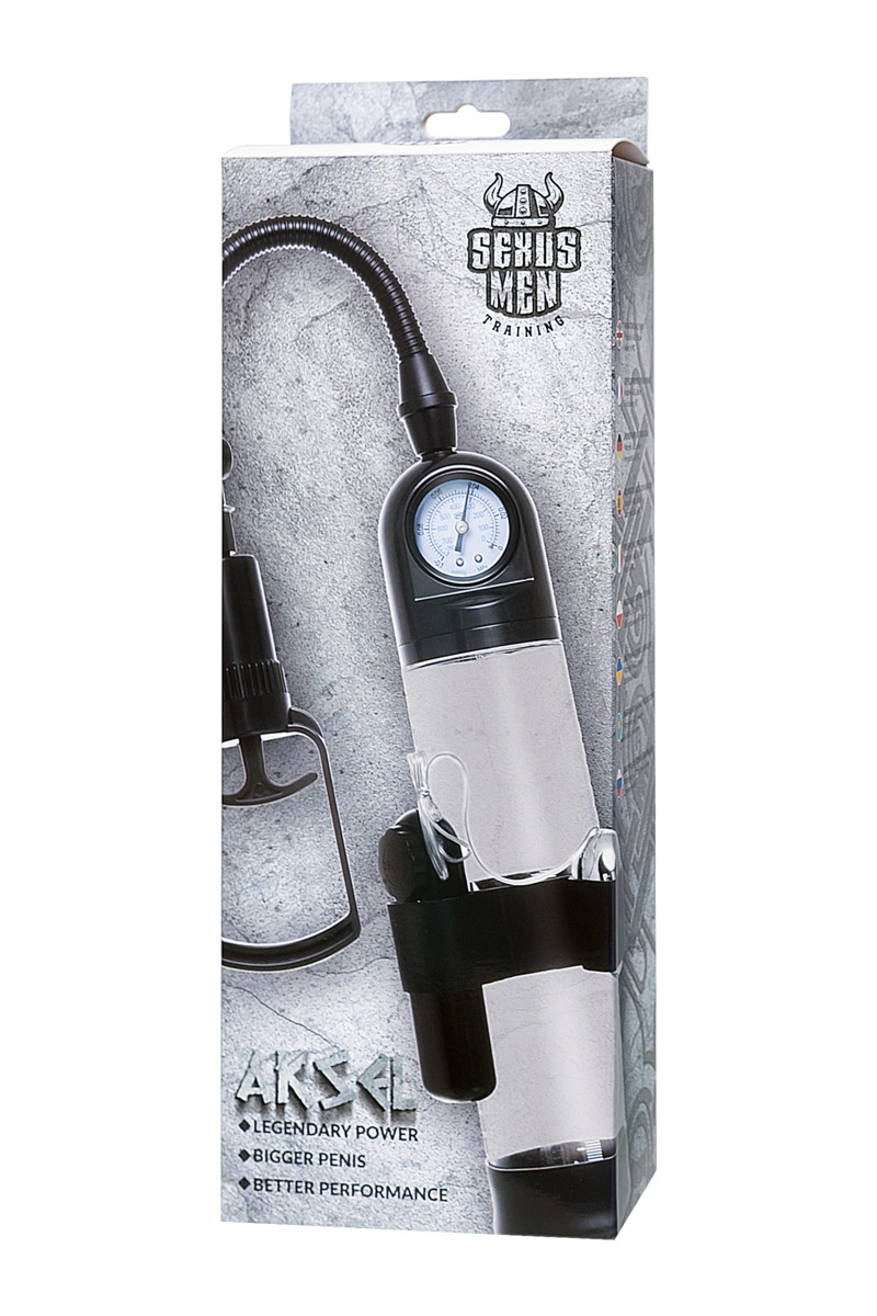 картинка Механическая помпа Sexus Men Training Aksel, ABS-пластик, черная, 70 см от магазина ErosMania