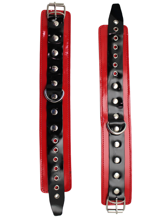 картинка Поножи узкие, лакированные, красные от магазина ErosMania