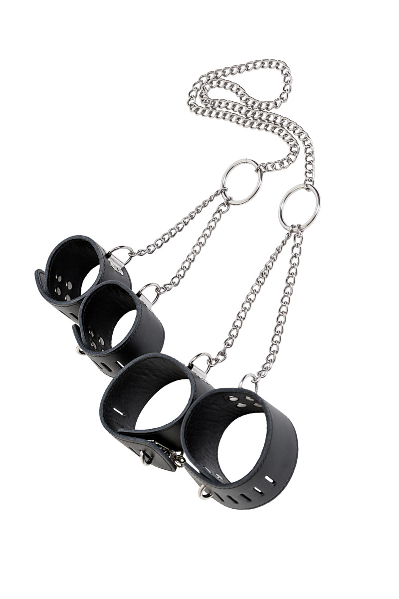 картинка Комплект бондажный TOYFA Theatre, кожанный, черный от магазина ErosMania