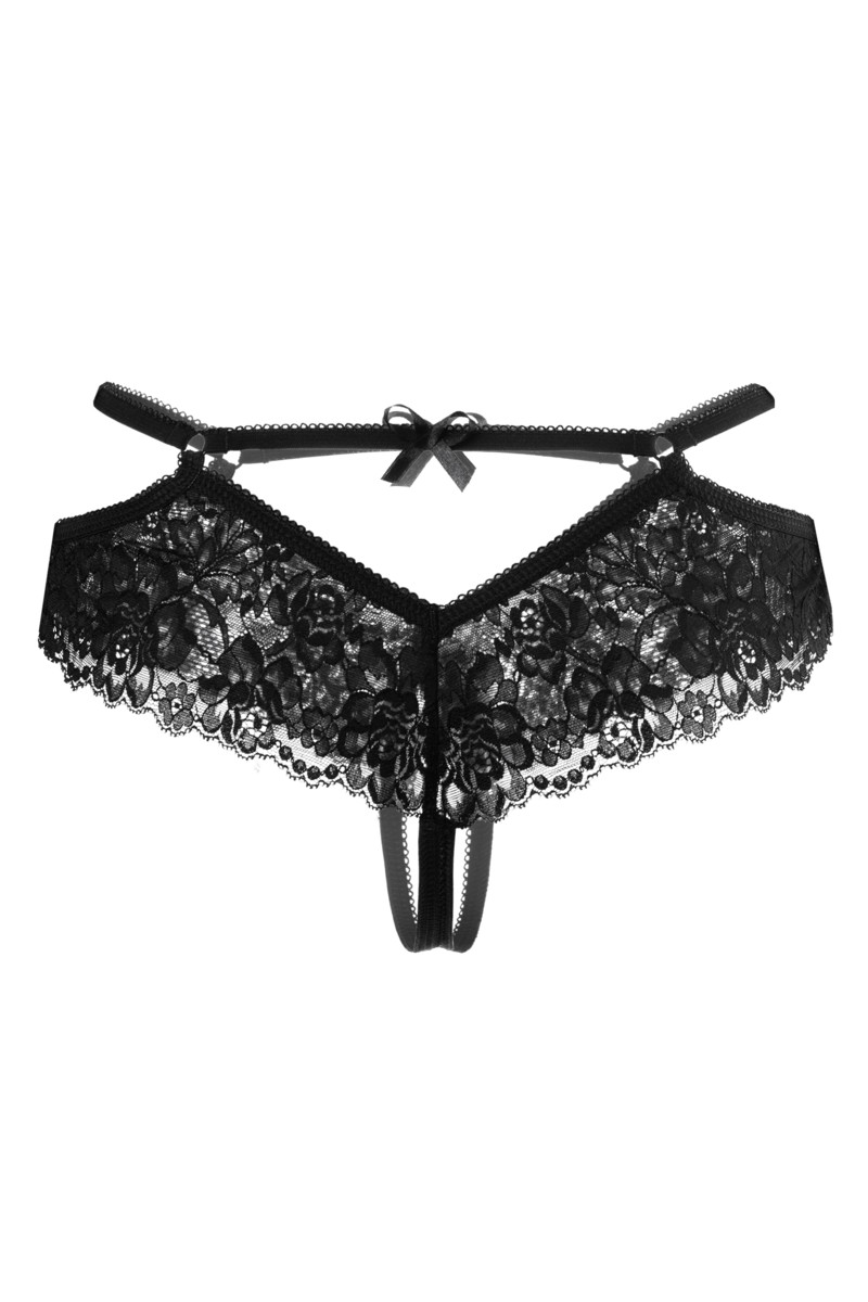 картинка Эротические трусики Erolanta Agnes кружевные, черный (42-44) от магазина ErosMania