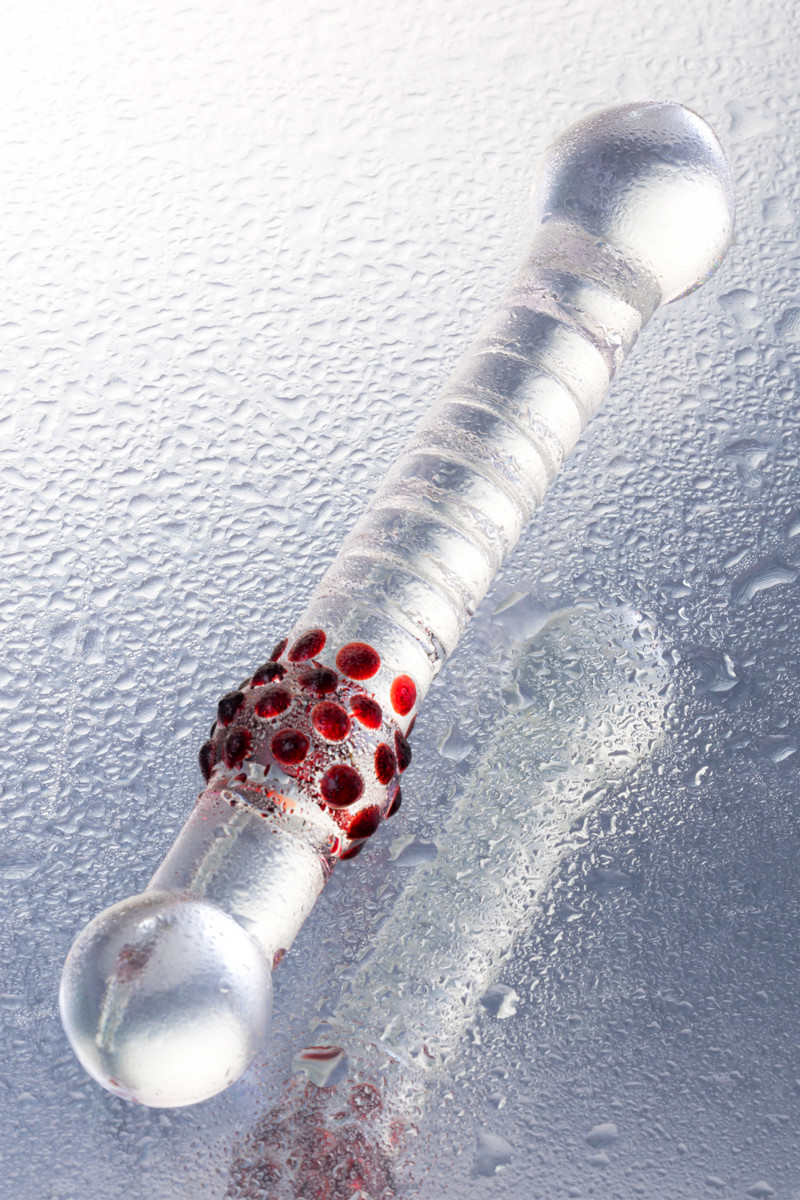 картинка Двусторонний фаллоимитатор Sexus Glass, стекло, прозрачный, 22 см от магазина ErosMania