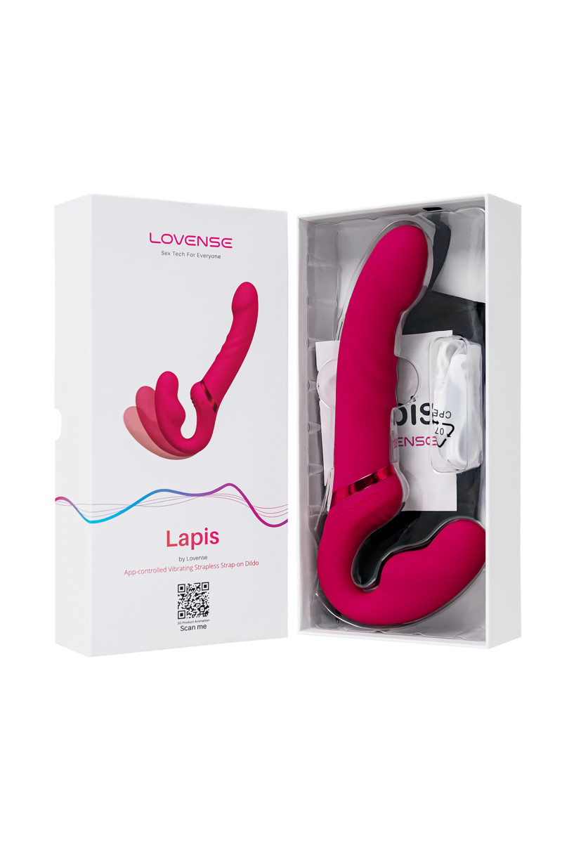 картинка Страпон LOVENSE Lapis, силикон, красный, 23 см от магазина ErosMania