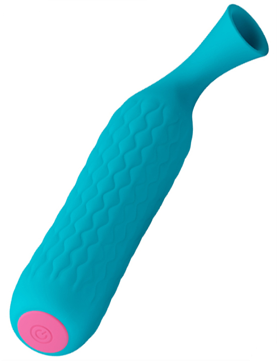 картинка Стимулятор клитора Quentin, вакуумный, голубой, 146 мм от магазина ErosMania