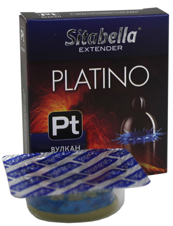картинка Насадка стимулирующая Extender Platino «Вулкан» с эластичными усиками от магазина ErosMania