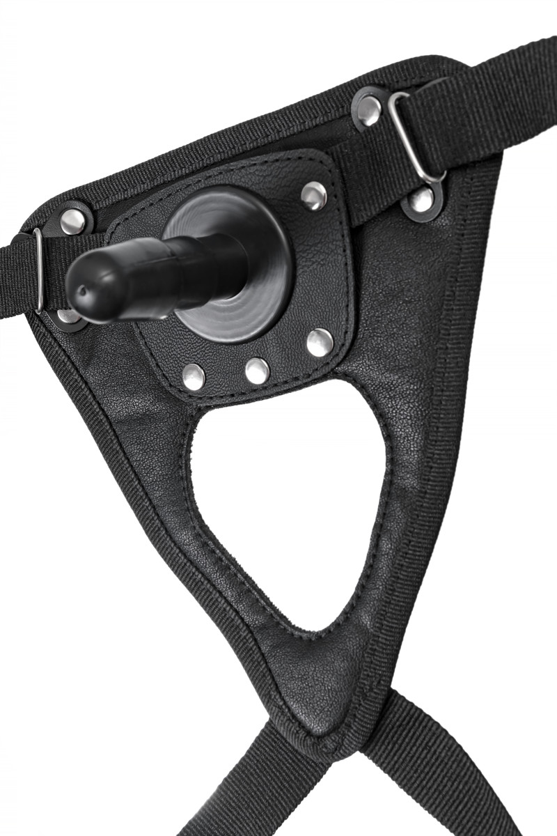 картинка Трусики для страпона TOYFA RealStik Strap-On Onyx, экокожа, черные от магазина ErosMania