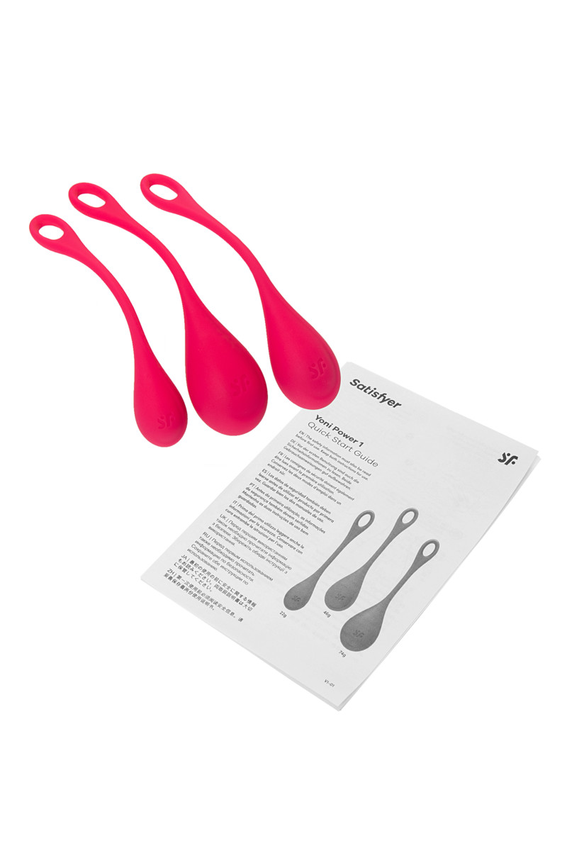 картинка Набор вагинальных шариков Satisfyer YONI, силикон, красный, Ø 2 см. от магазина ErosMania