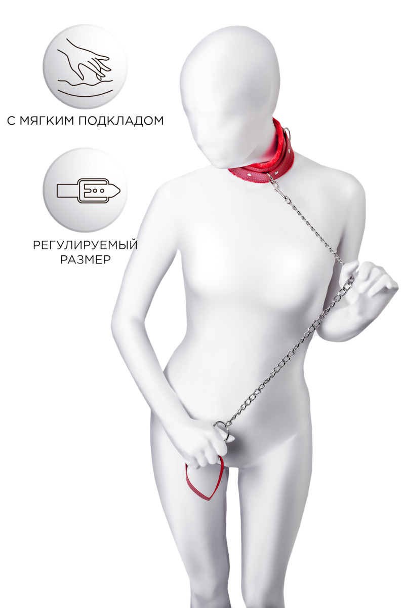 картинка Ошейник Anonymo #0403, PU кожа, красный от магазина ErosMania