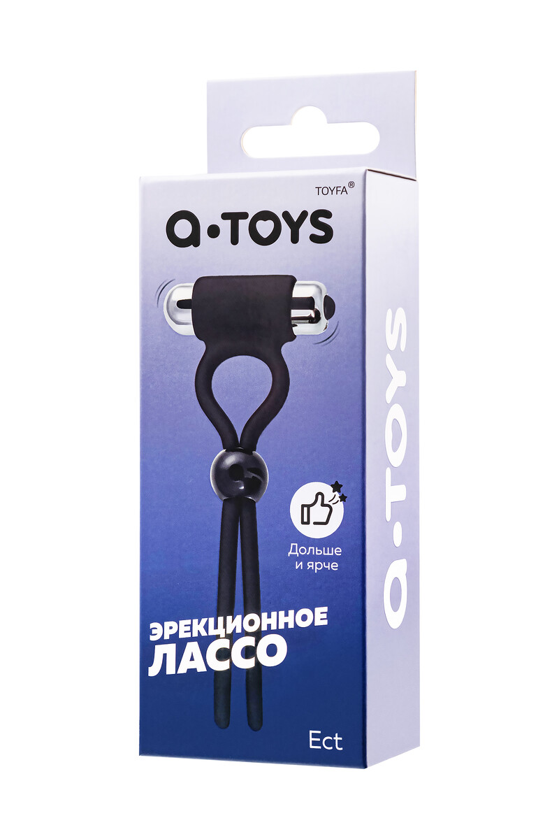 картинка Лассо на пенис A-toys by TOYFA Ect, силикон, черное, 14 см от магазина ErosMania
