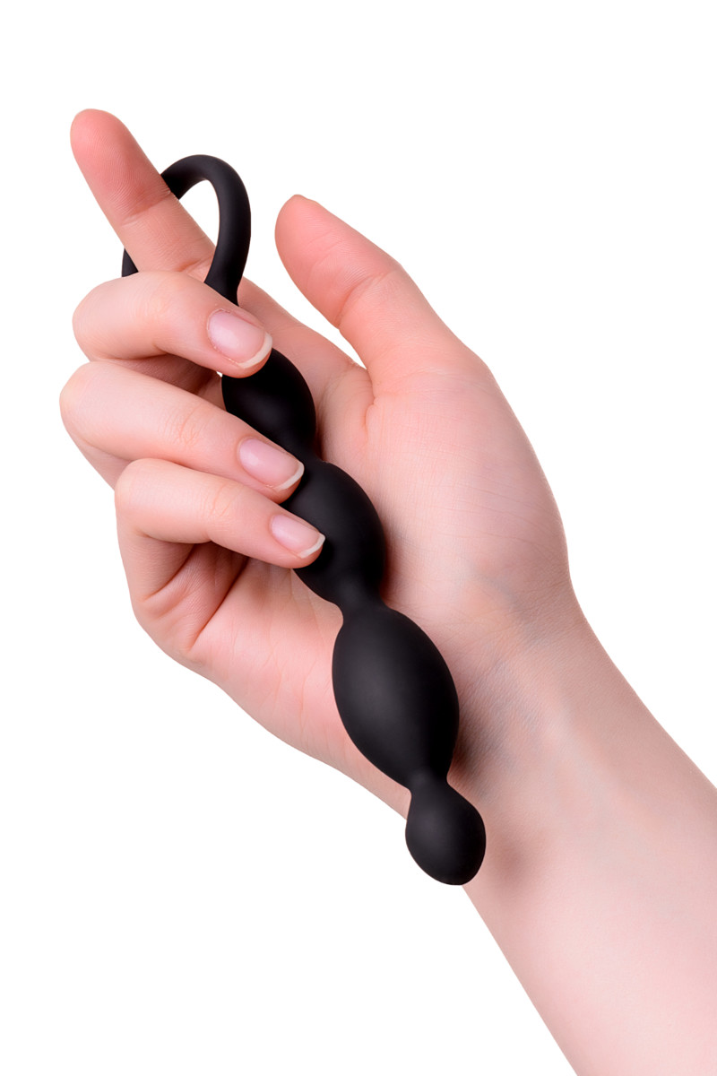 картинка Анальная цепочка A-toys by TOYFA S, силикон, черный, 19,5см от магазина ErosMania