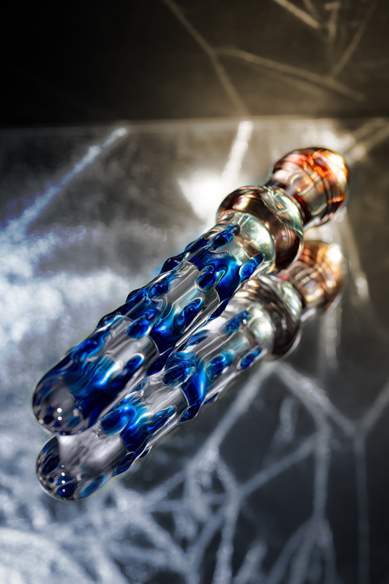 картинка Двусторонний фаллоимитатор Sexus Glass, стекло, прозрачный, 20 см от магазина ErosMania