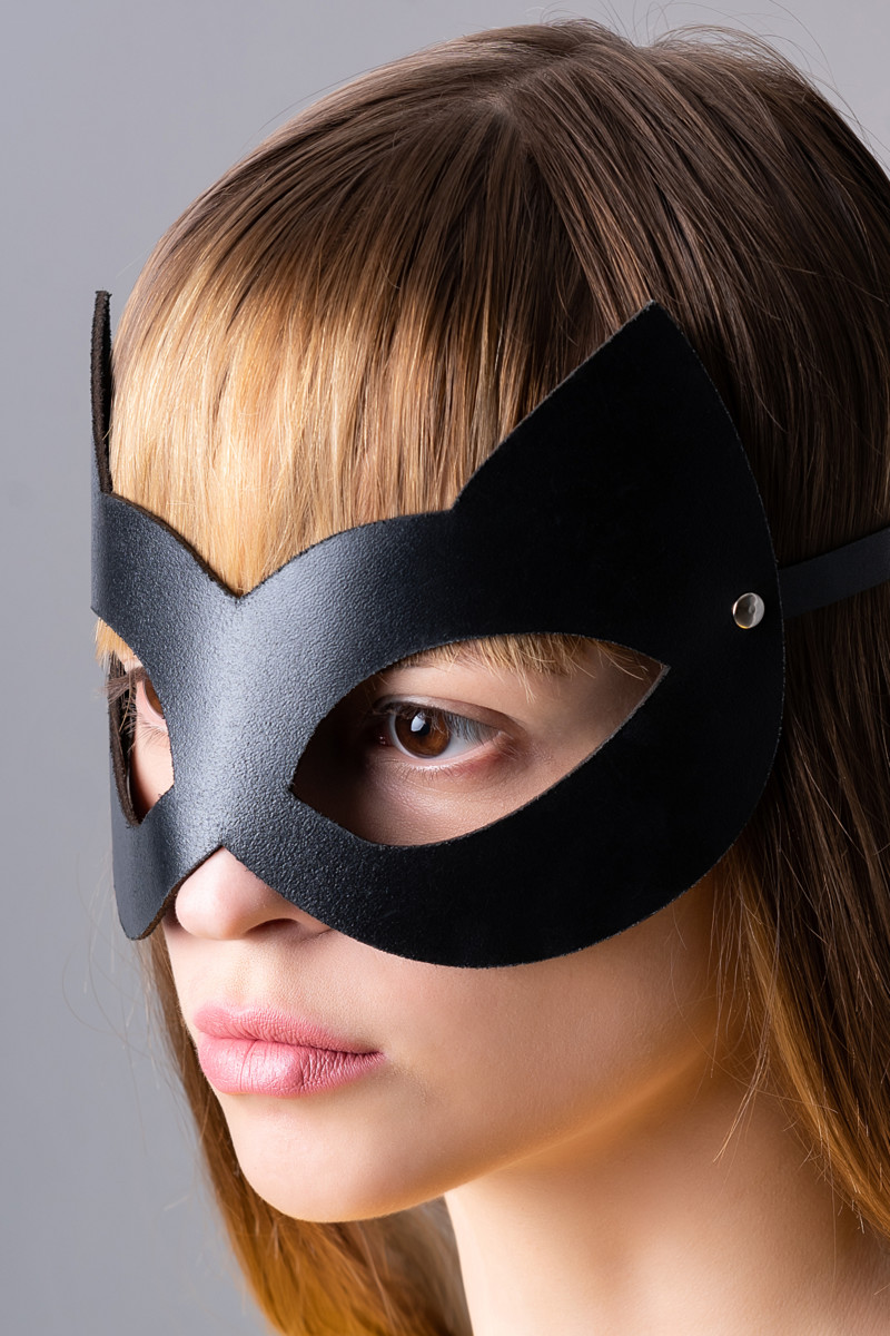 картинка Маска Штучки-дрючки «Кошка», кожа, черная от магазина ErosMania