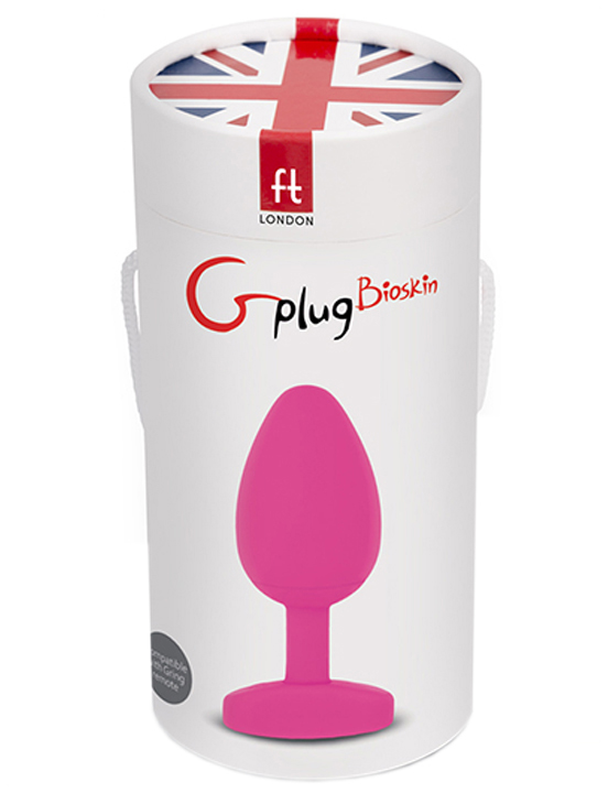 картинка Анальная пробка Gplug Bioskin™, розовая, 39x85 мм от магазина ErosMania