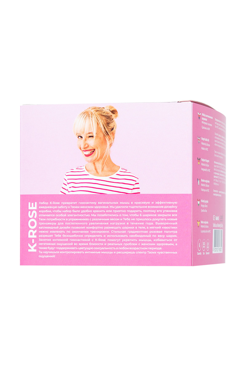 картинка Набор вагинальных шариков Eromantica K-ROSE, силикон, розовый, 6 шт от магазина ErosMania