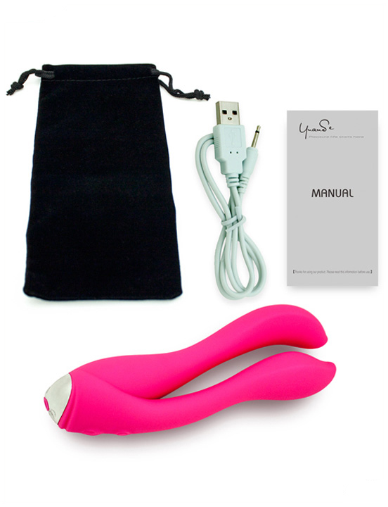 картинка Вибратор двойной Gofinger, 2 мотора, USB, розовый от магазина ErosMania