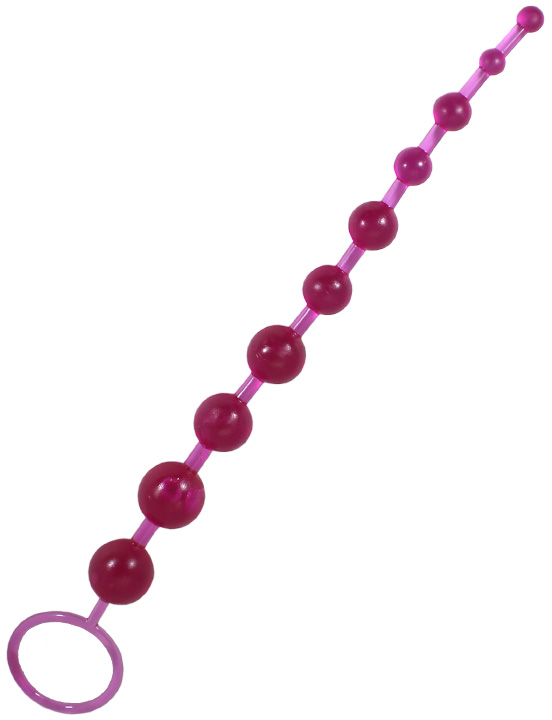 картинка Анальные шарики с ручкой, розовые, 300 мм от магазина ErosMania