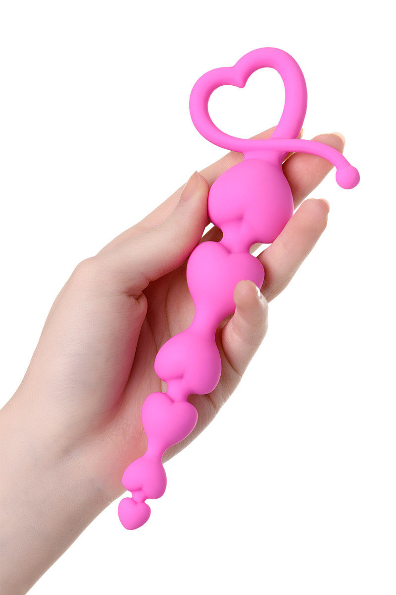 картинка Анальная цепочка Eromantica, силикон, розовая, 18,5 см, Ø 3,1 см от магазина ErosMania