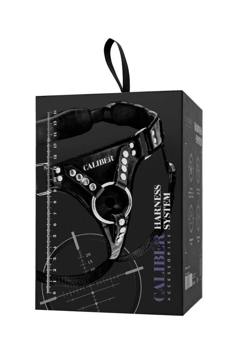 картинка Трусики для страпона  RealStick CALIBER, экокожа, черные от магазина ErosMania
