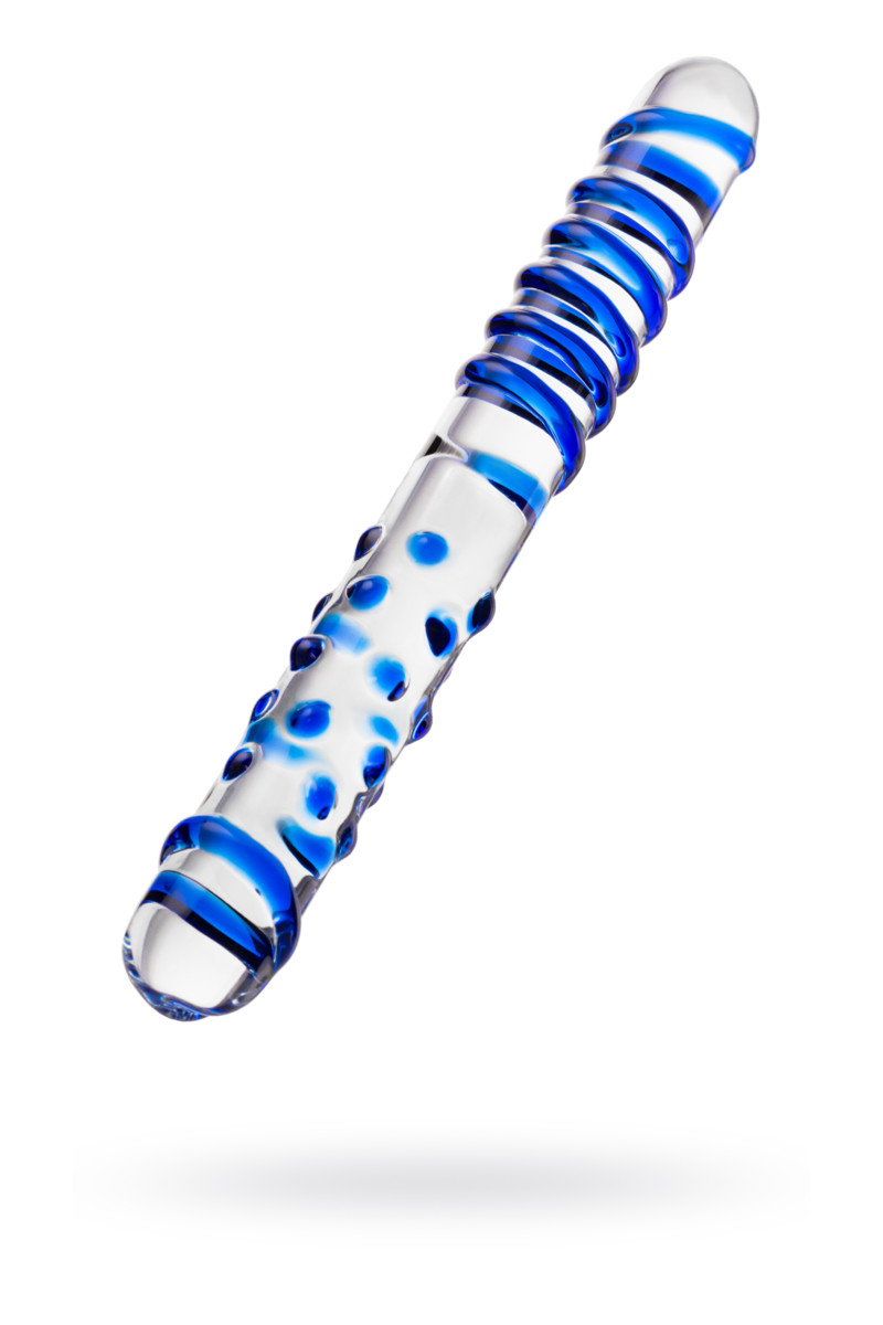 картинка Двусторонний фаллоимитатор Sexus Glass, стекло, прозрачный, 22 см от магазина ErosMania