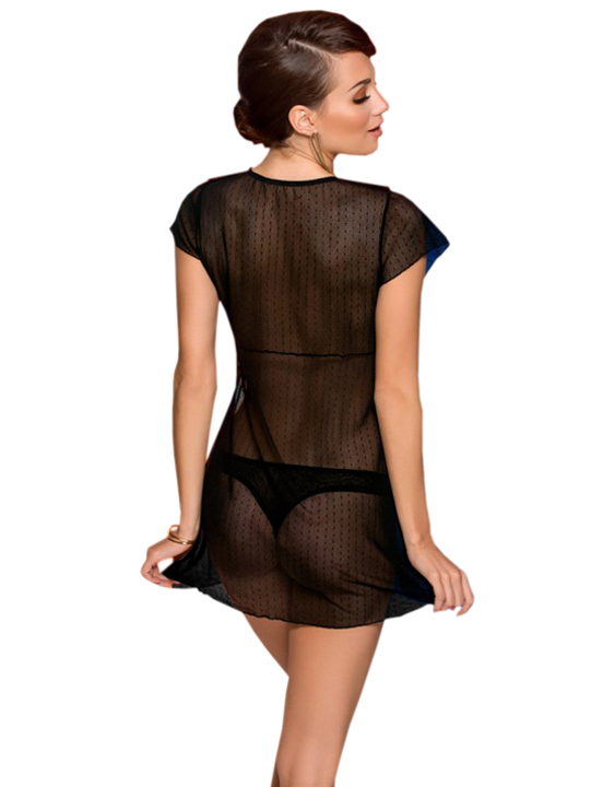 картинка Платье Effi, короткий рукавчик, чёрное, XL/XXL от магазина ErosMania