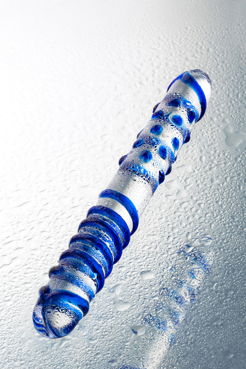 картинка Двусторонний фаллоимитатор Sexus Glass, стекло, прозрачный, 22 см от магазина ErosMania