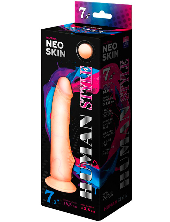 картинка Фаллоимитатор HUMAN STYLE 7,3, неоскин, 38x185 мм от магазина ErosMania