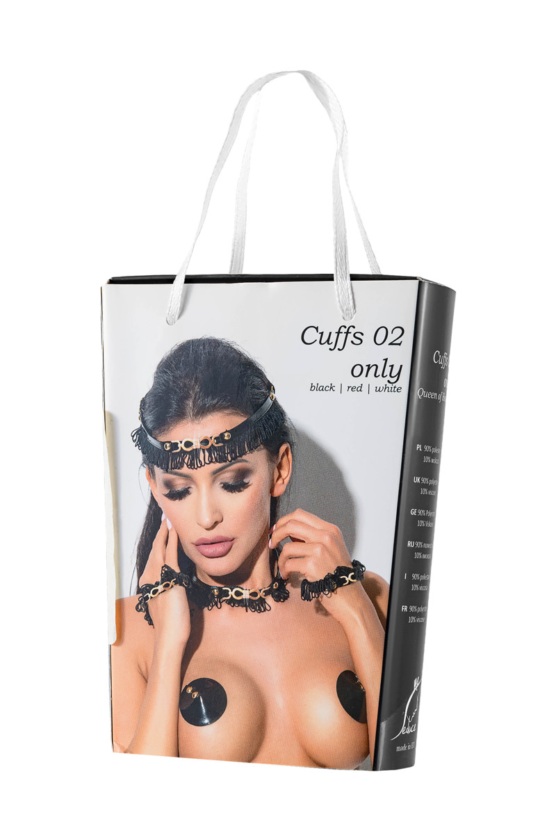 картинка Манжеты Me Seduce Queen of hearts Arabesque, белые, OS от магазина ErosMania
