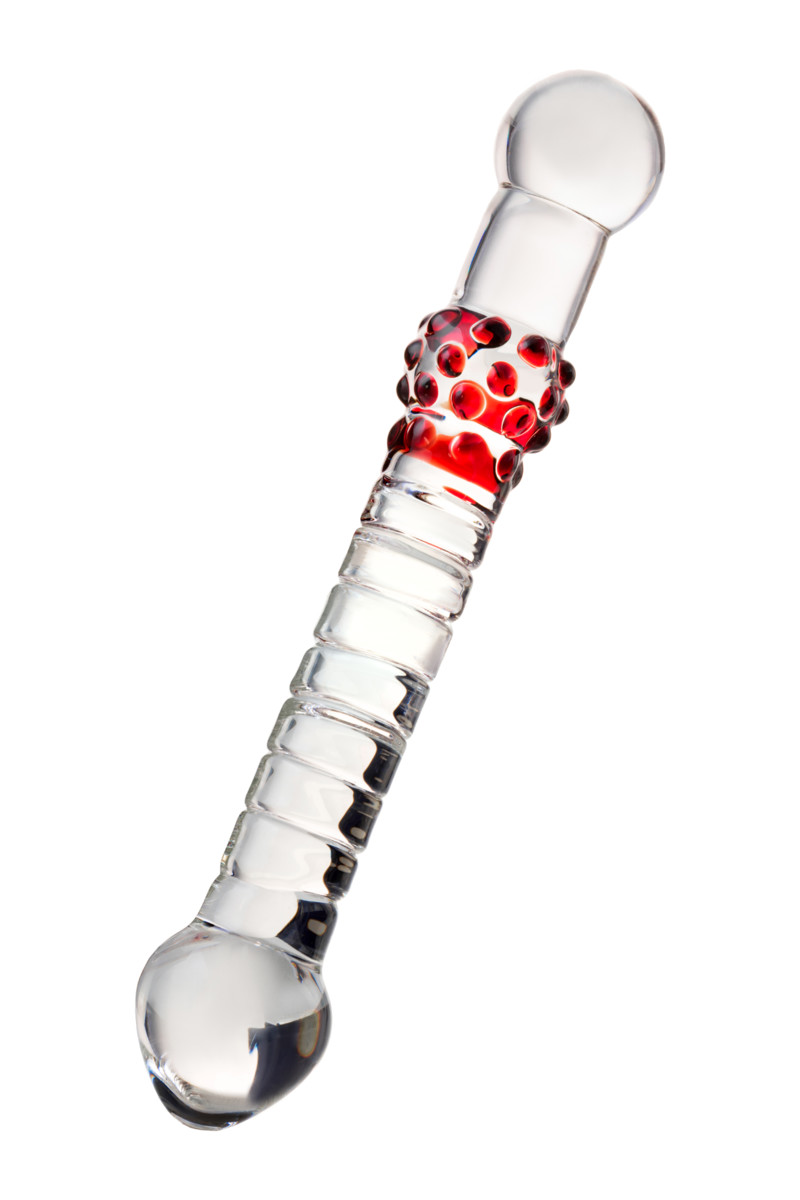 картинка Двусторонний фаллоимитатор Sexus Glass, стекло, прозрачный, 22 см от магазина ErosMania