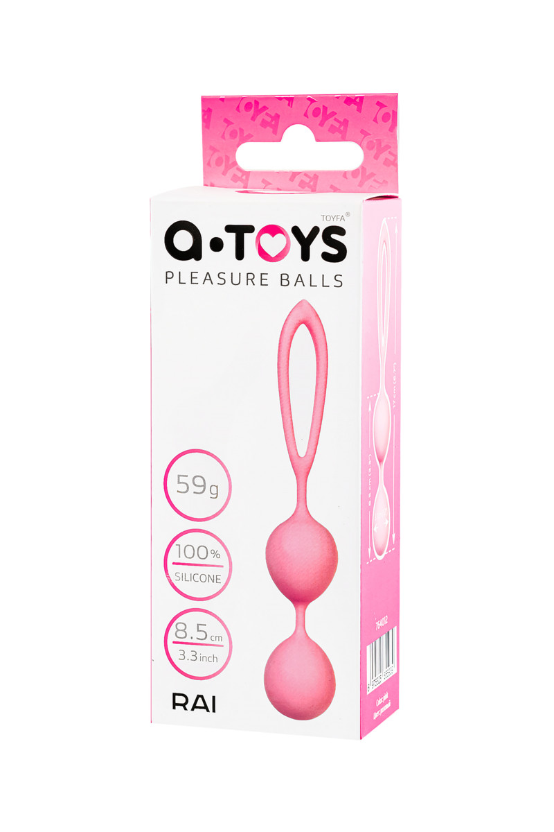 картинка Вагинальные шарики A-Toys by TOYFA Rai, силикон, розовые, 17 см от магазина ErosMania